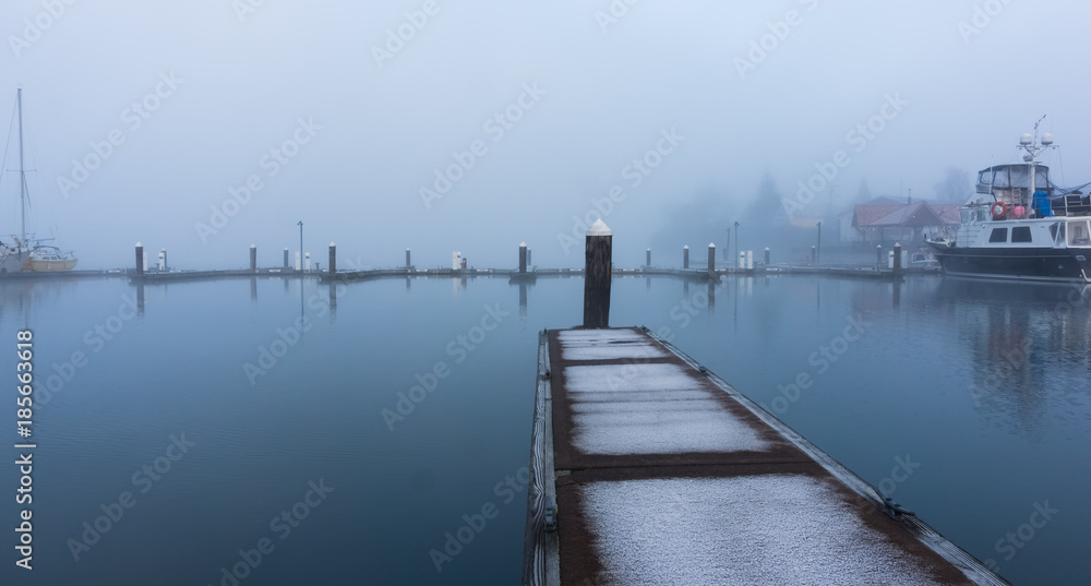 Frosted Gangway on a misty morning - wide view