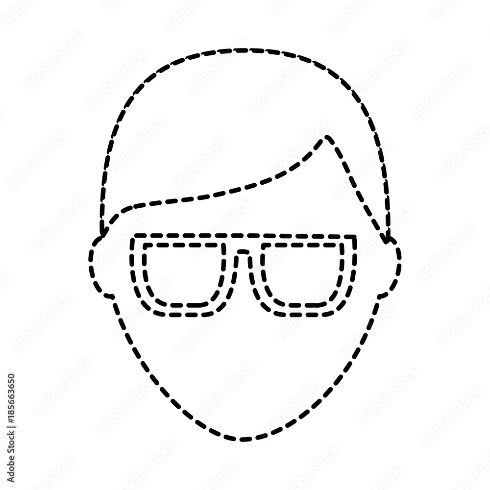 man with glasses avatar icon image vector illustration design black dotted line man with glasses avatar icon image vector illustration design black dotted line