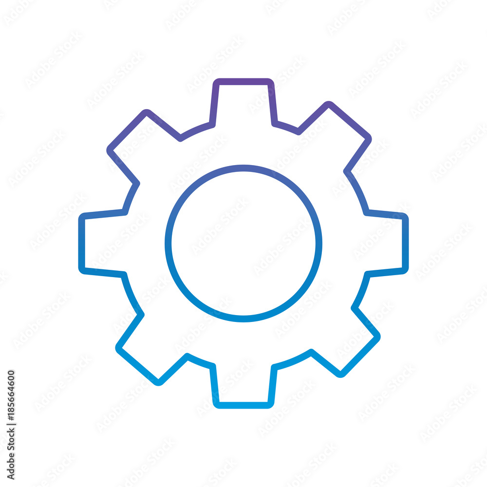 technical gear setting technology icon vector illustration outline color image