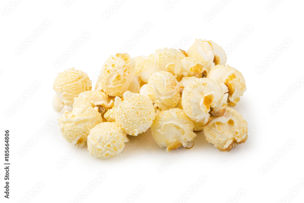 close-up popcorn isolated on a white background close-up popcorn isolated on a white background