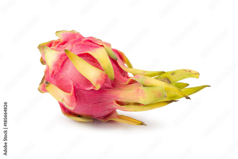 Vivid and Vibrant Dragon Fruit isolated on white background Vivid and Vibrant Dragon Fruit isolated on white background