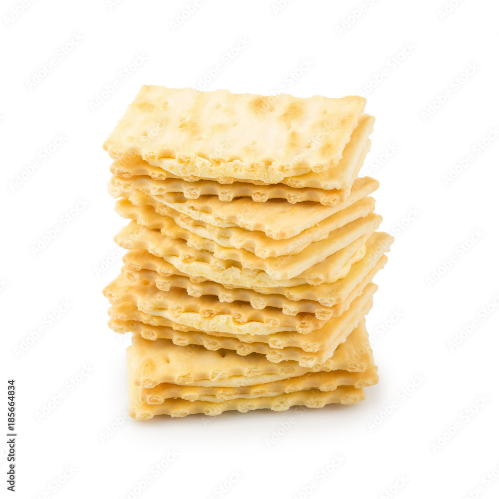 Cracker with creamy layer isolated on white background Cracker with creamy layer isolated on white background