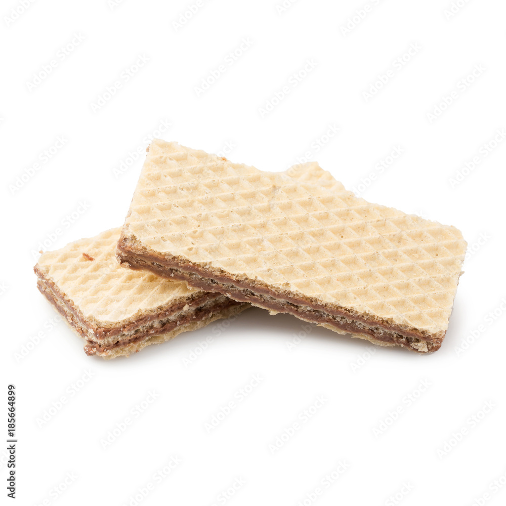 Cracker with creamy layer isolated on white background