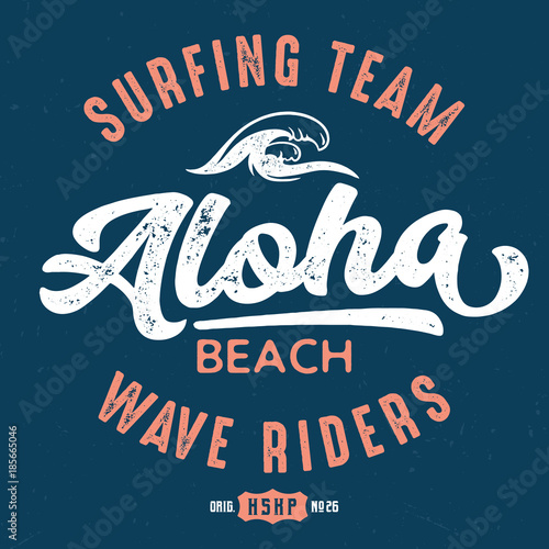     Aloha Beach Wave Riders - Tee Design For Print 