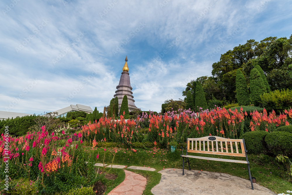 Phramahathat Napaphol Bhumisiri Pagoda at Doi Inthanon National Park, Chiangmai, Thailand.