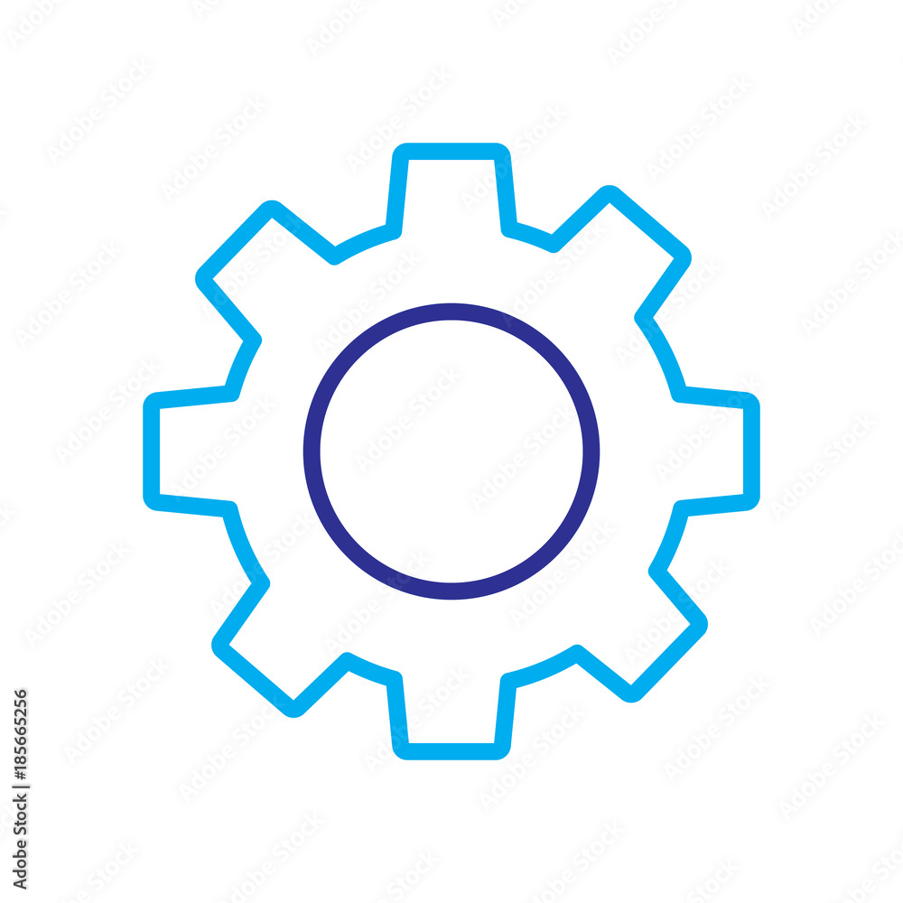 technical gear setting technology icon vector illustration blue purple line image