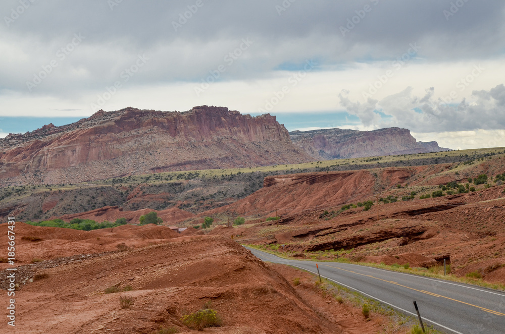 Utah State Route 24 entering Capitol Reef National Park