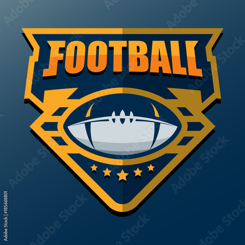 American Football Logo Template. Vector College Logos Illustration