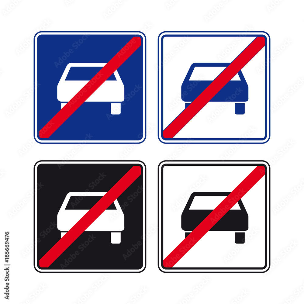 Car auto traffic road sign set Car auto traffic road sign set