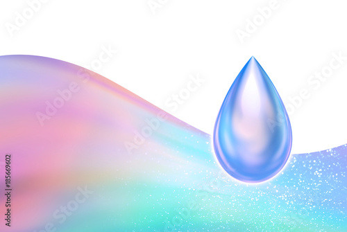 Colourful Water Drop with clipping path for change background