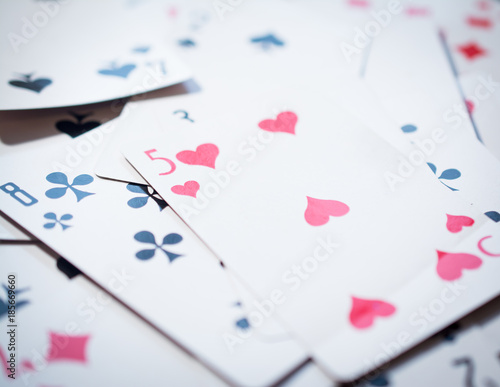 playing cards background five of hearts