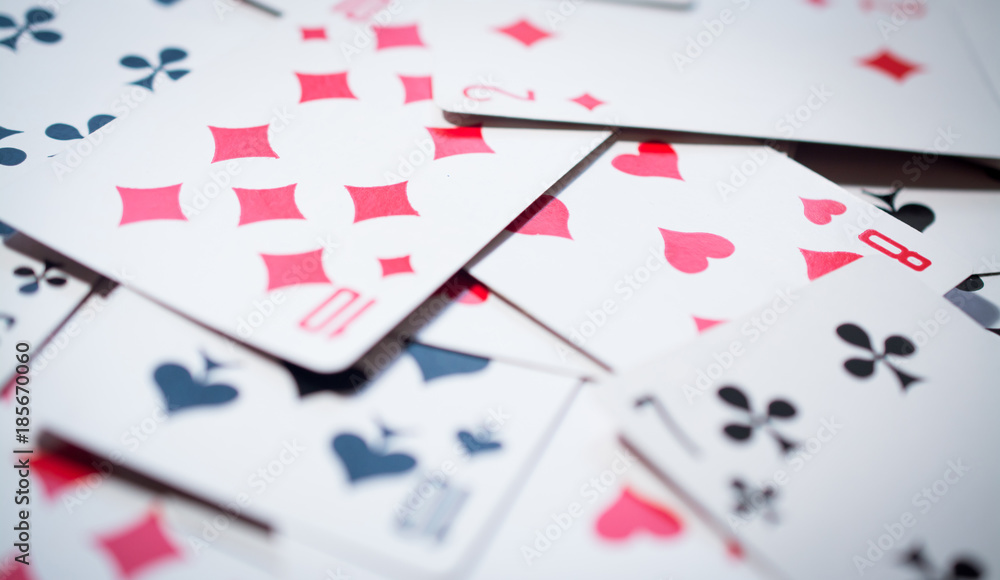 Messy Playing Card on the White Background Messy Playing Card on the White Background