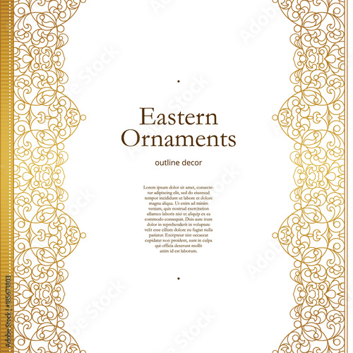 Vector vintage seamless border in Eastern style.