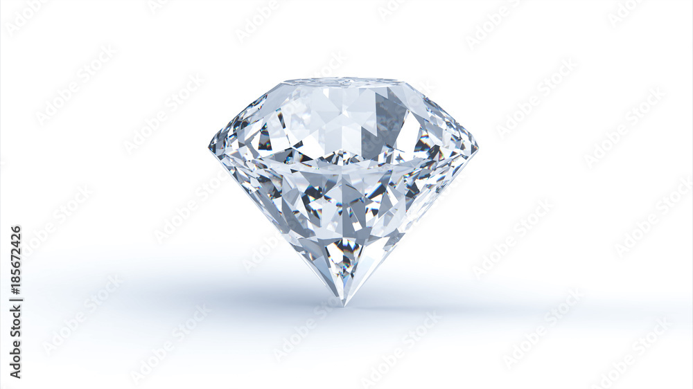 Diamond on white background. 3D render