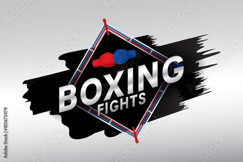 Boxing badge design with gloves.