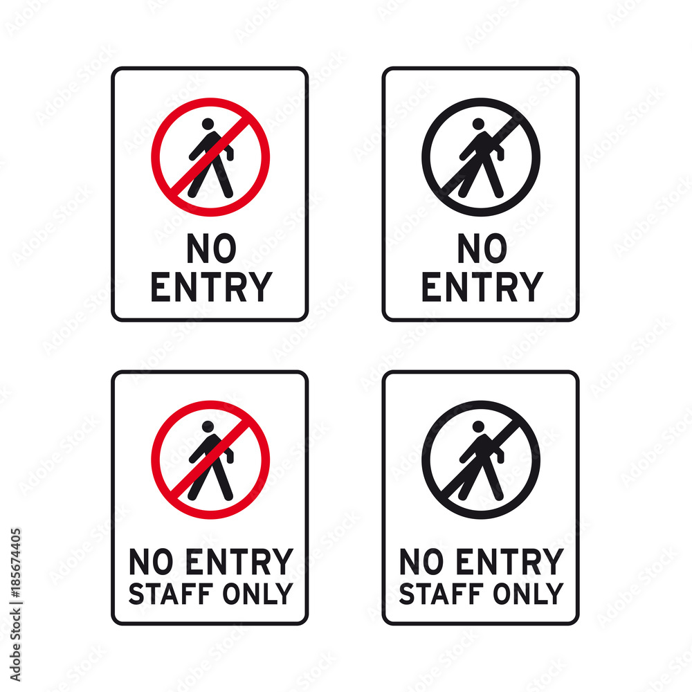 No entry authorised personal only sign set No entry authorised personal only sign set