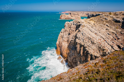 Obraz na płótnie Portugal, Cabo de Sao Vicente, the Most South Westerly point of Europe, cliffs and ocean w salonie
