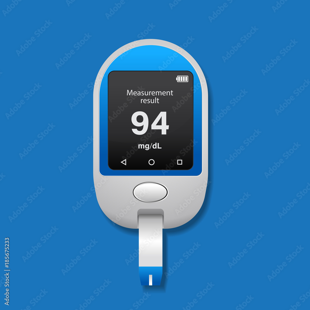 Diabetes icon vector illustration,Blood glucose meter.