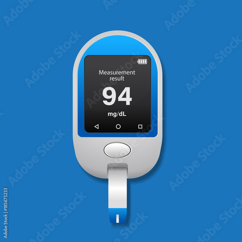 Diabetes icon vector illustration,Blood glucose meter.