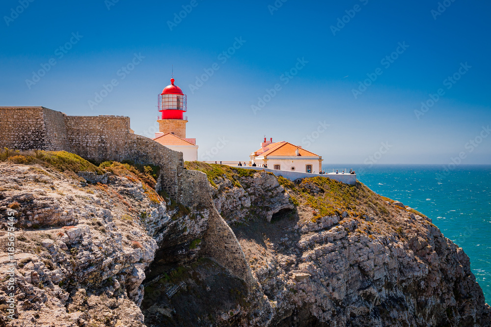 Portugal, Cabo de Sao Vicente, the Most South Westerly point of Europe, cliffs and ocean