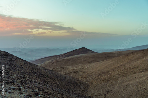 Magic morning sunrise in judean desert Israel