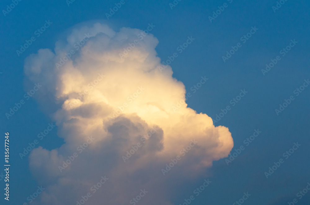 soft focus beautiful sunset blue sky with cloud for nature background