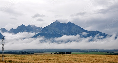 panoramic view and fog, mountains High Tatras, Slovakia, Europe