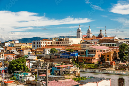 Panorama of the city center with old houses and poor slum blocks, Santiago de Cuba, Cuba photo
