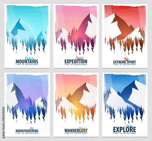 Vector illustration of Climbing, Trekking, Hiking, Mountaineering. Extreme sports, outdoor recreation, adventure in the mountains, vacation.