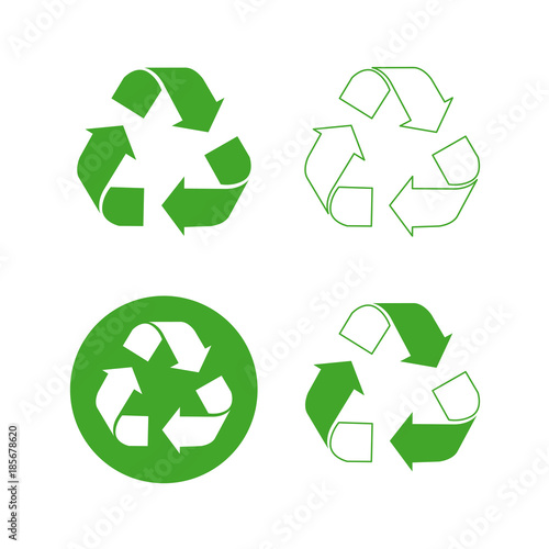 Recycle logo sign set