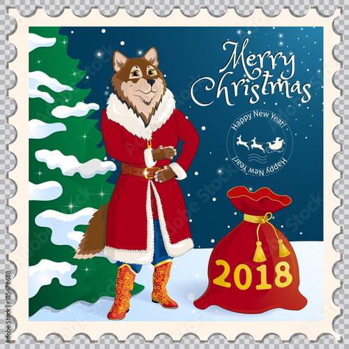 Postage stamp with a dog