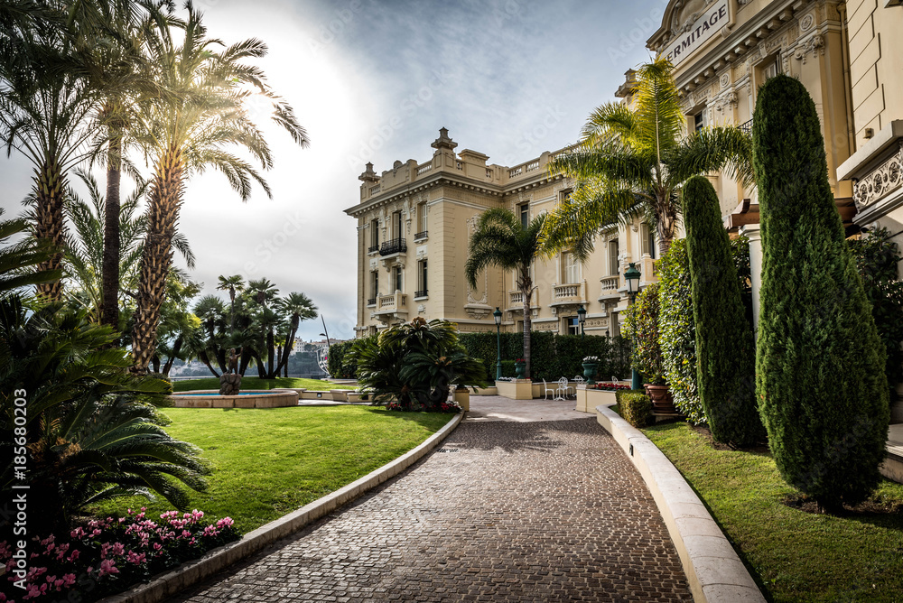Fototapeta premium Monaco, architecture, castle, house, travel, Europe, tourism, green, park