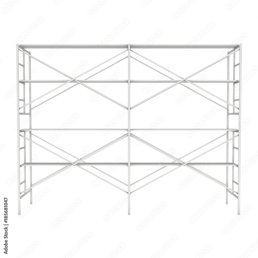 Scaffolding metal construction isolated on white. 3d render illustration Scaffolding metal construction isolated on white. 3d render illustration
