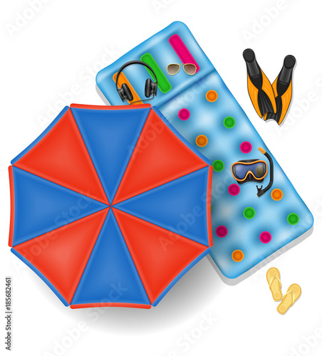 floating air mattress for swimming and beach stock vector illustration