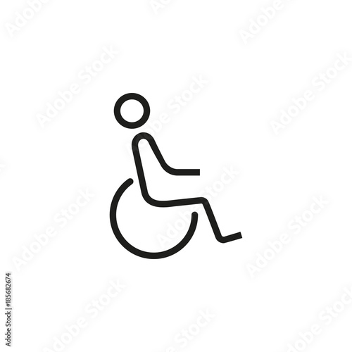 Disabled man sign line icon