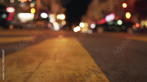 gimbal shot of evening street of San Francisco