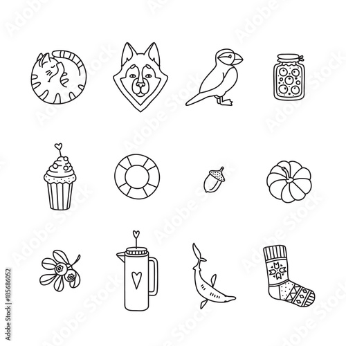 Hygge, set of northern items
