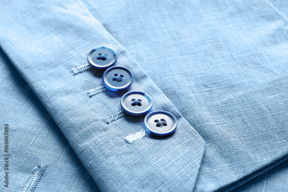 Sleeve of elegant custom-made suit, closeup Sleeve of elegant custom-made suit, closeup