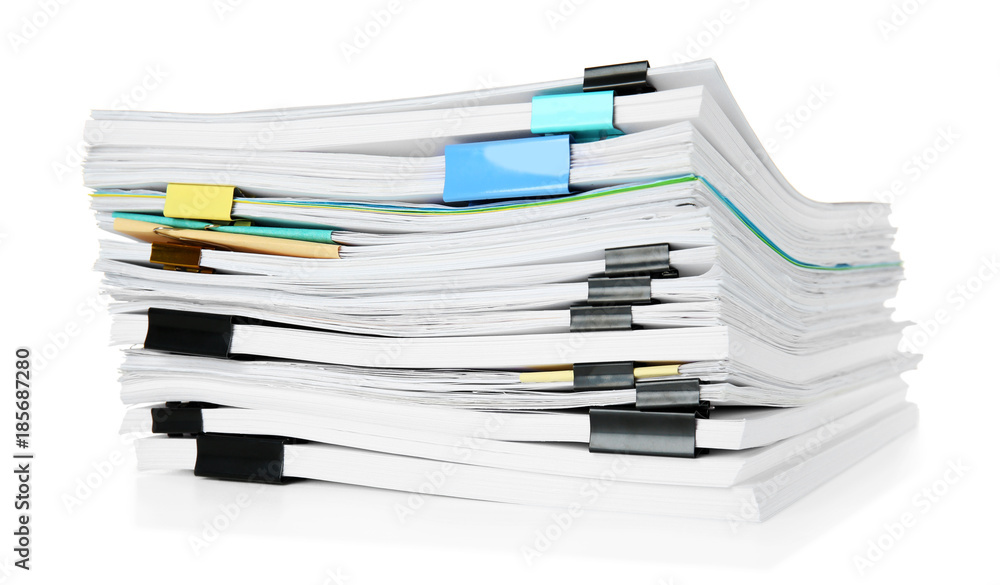 Stack of documents on white background Stack of documents on white background