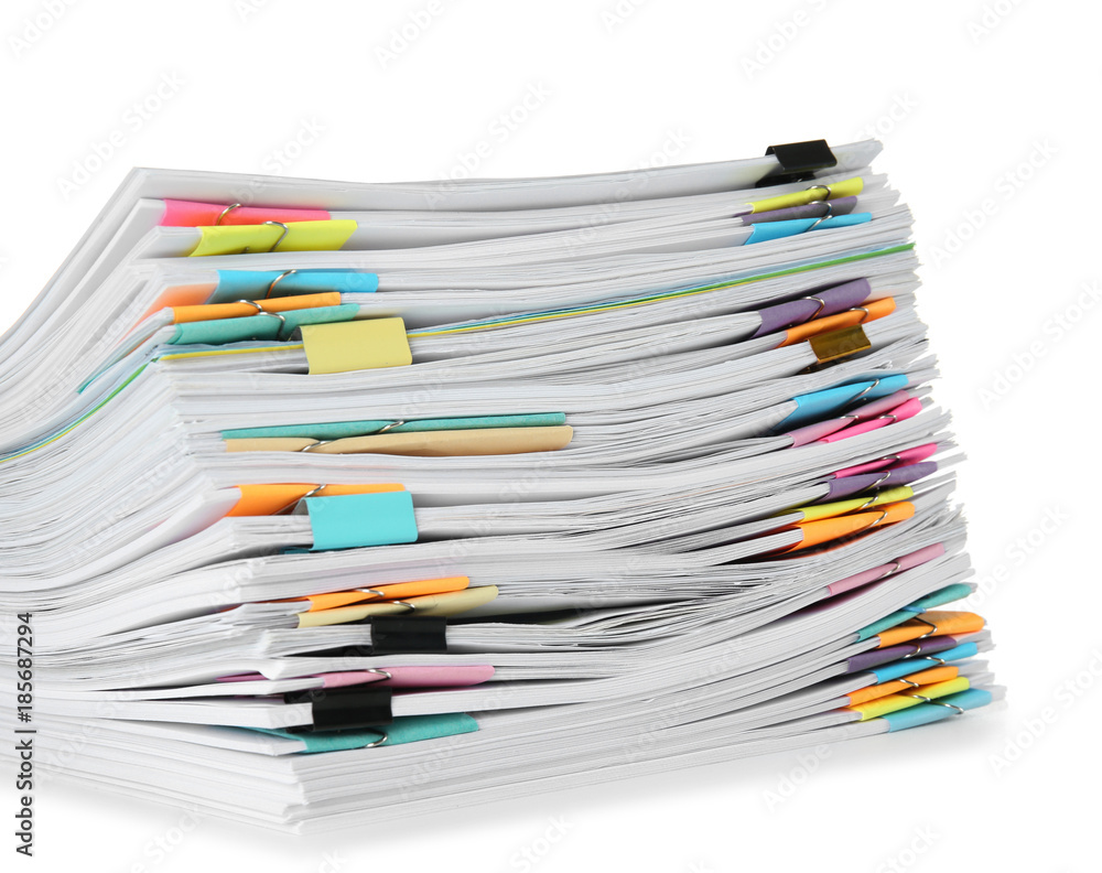 Stack of documents on white background Stack of documents on white background