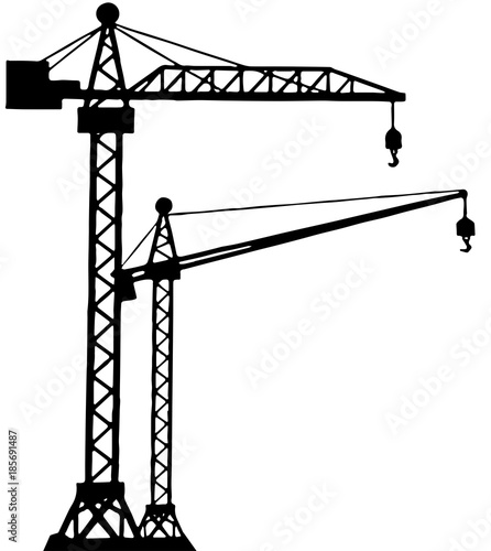 building construction equipments tower Crane & Hoist Brake illustration