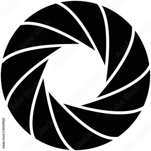 Vector graphic illustration of a camera aperture with 11 blades