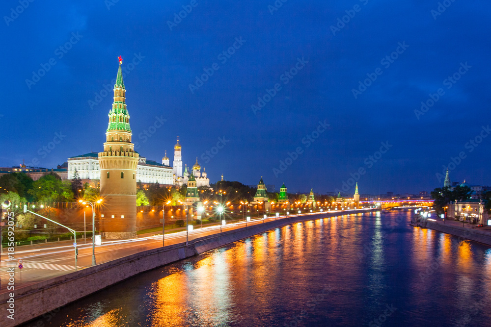 View of the Kremlin at night
