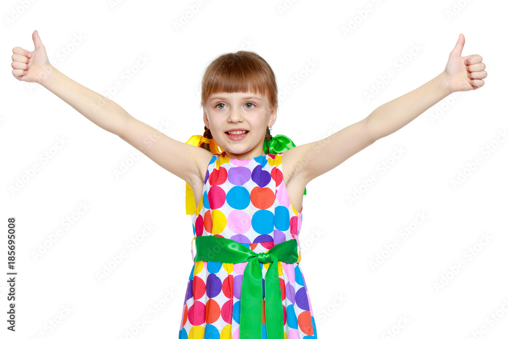 Little girl gesticulating. Little girl gesticulating.
