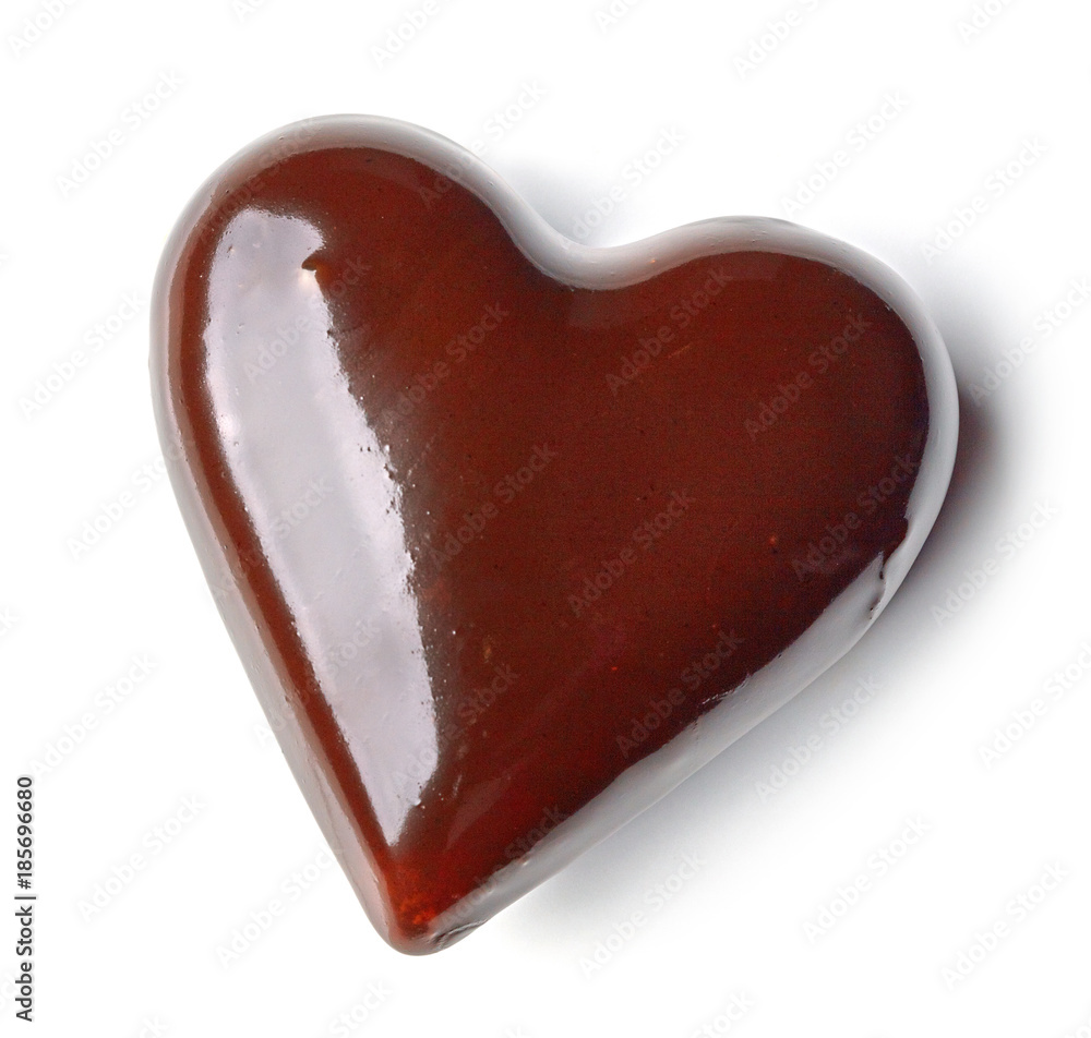 Obraz premium chocolate heart on white background