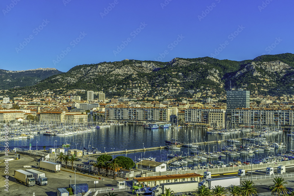 Harbor area of Toulon in southern France