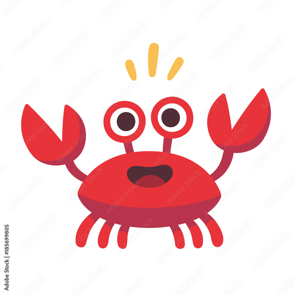 Cute cartoon crab Stock Vector Adobe Stock