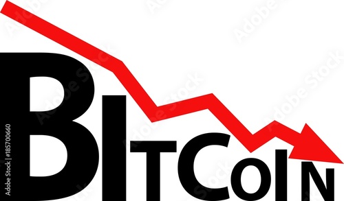 symbol of decrease in value of bitcoin