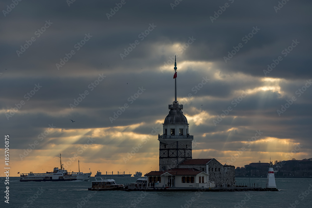 Maiden's tower Sunset uskudar Turkey Maiden's tower Sunset uskudar Turkey