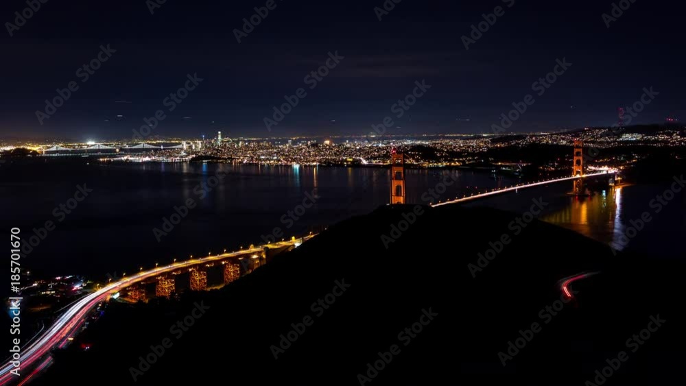 Golden Gate Bridge and San Francisco at Night Timelapse Golden Gate Bridge and San Francisco at Night Timelapse
